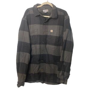 Black and Gray Checker Plaid Carhartt Jacket